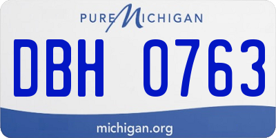 MI license plate DBH0763