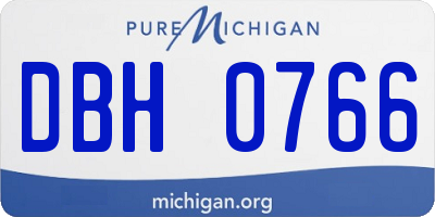 MI license plate DBH0766