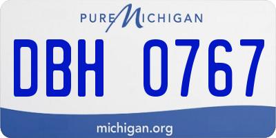 MI license plate DBH0767