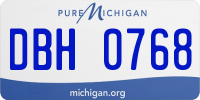 MI license plate DBH0768