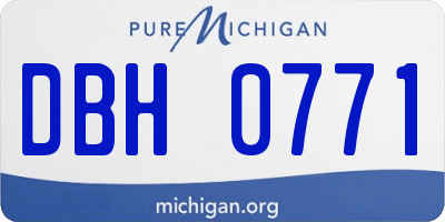 MI license plate DBH0771