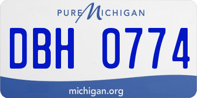 MI license plate DBH0774