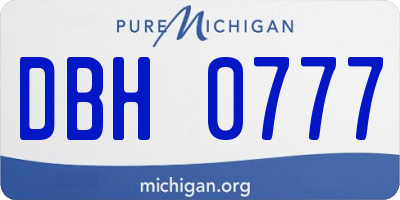 MI license plate DBH0777