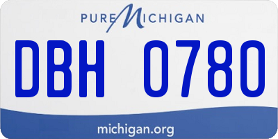 MI license plate DBH0780