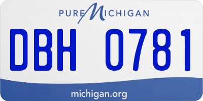 MI license plate DBH0781