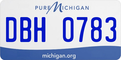MI license plate DBH0783