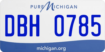 MI license plate DBH0785