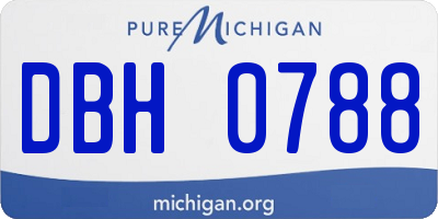 MI license plate DBH0788