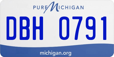 MI license plate DBH0791