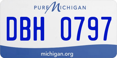 MI license plate DBH0797