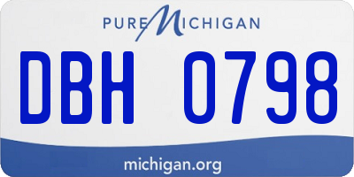 MI license plate DBH0798