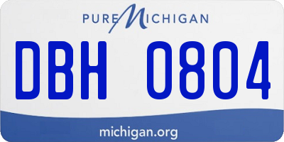 MI license plate DBH0804