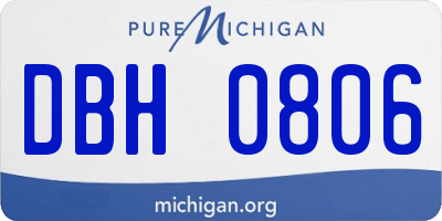 MI license plate DBH0806