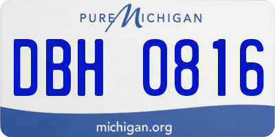 MI license plate DBH0816