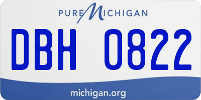 MI license plate DBH0822