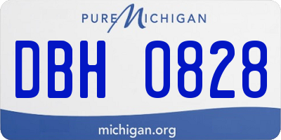 MI license plate DBH0828
