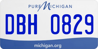 MI license plate DBH0829
