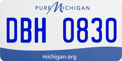 MI license plate DBH0830