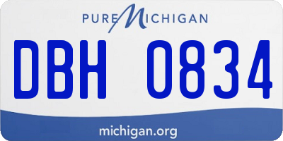 MI license plate DBH0834