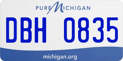 MI license plate DBH0835