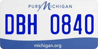 MI license plate DBH0840