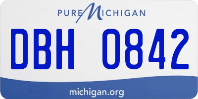 MI license plate DBH0842