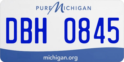MI license plate DBH0845