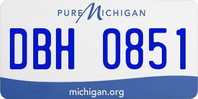 MI license plate DBH0851