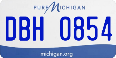 MI license plate DBH0854