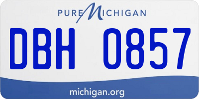 MI license plate DBH0857