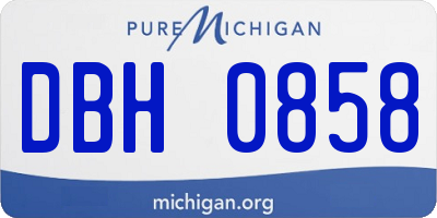 MI license plate DBH0858