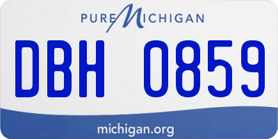 MI license plate DBH0859
