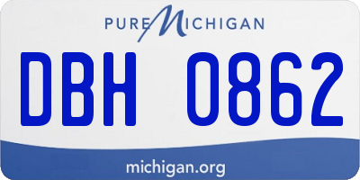 MI license plate DBH0862