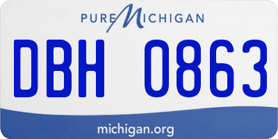 MI license plate DBH0863