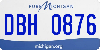 MI license plate DBH0876