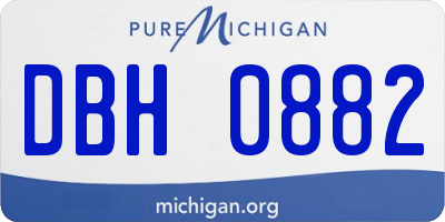 MI license plate DBH0882