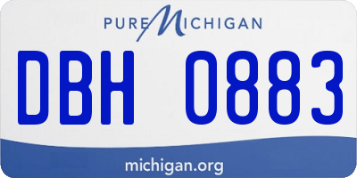 MI license plate DBH0883