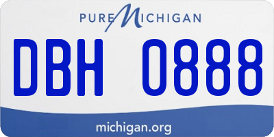 MI license plate DBH0888