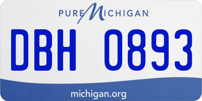 MI license plate DBH0893