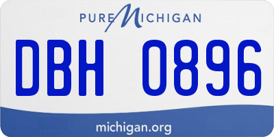 MI license plate DBH0896