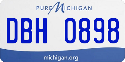 MI license plate DBH0898