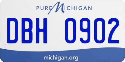 MI license plate DBH0902