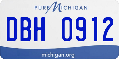MI license plate DBH0912