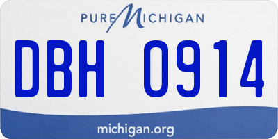 MI license plate DBH0914