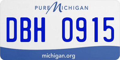 MI license plate DBH0915