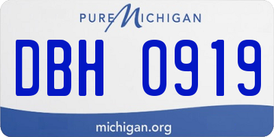 MI license plate DBH0919