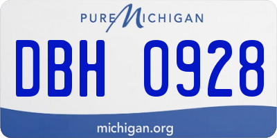 MI license plate DBH0928