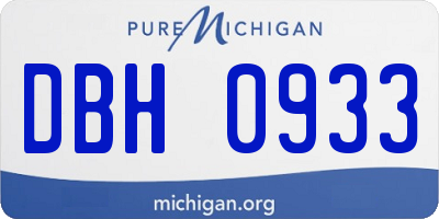 MI license plate DBH0933