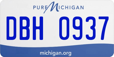 MI license plate DBH0937