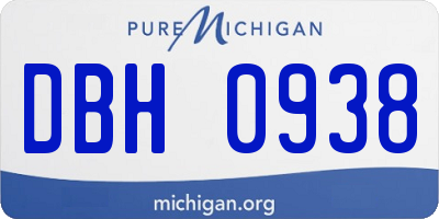 MI license plate DBH0938